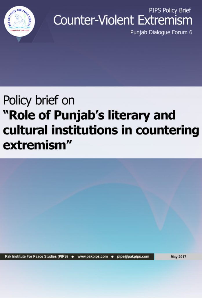 Book Cover: Punjab Policy brief-6 Role of Punjab’s literary and cultural institutions in countering extremism